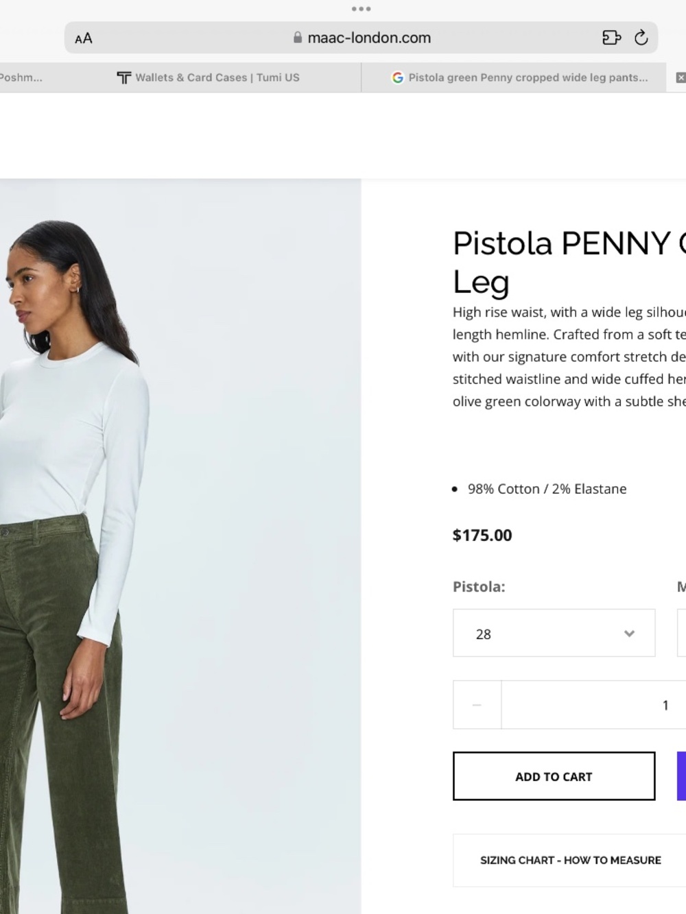 BOHEMIAN CHIC PISTOLA OLIVE GREEN PENNY CROP WIDE LEG MRTNI - Picture 3 of 13